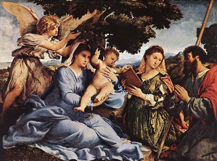 Lorenzo Lotto Madonna and Child with Saints and an Angel oil painting image